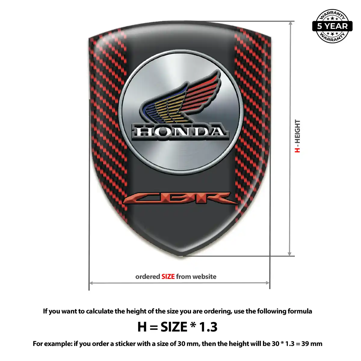 Honda 3D Domed Sticker Prime Quality