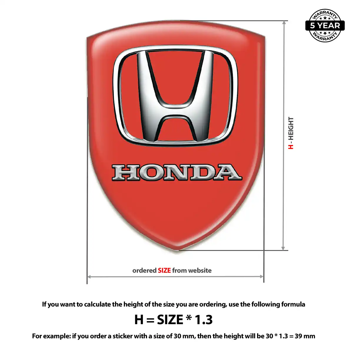 Honda 3D Domed Sticker Refined Design