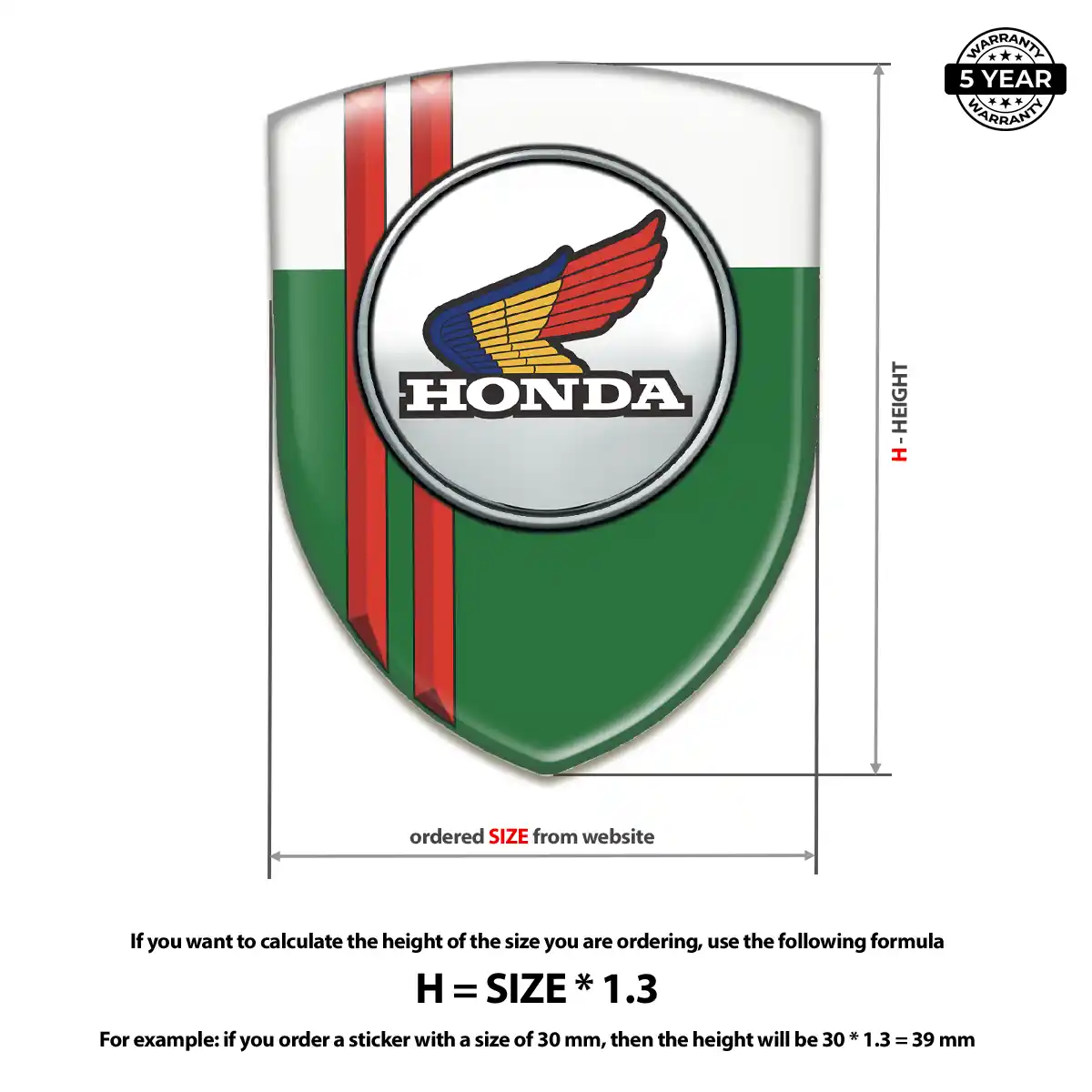 Honda 3D Domed Sticker Superior Craft