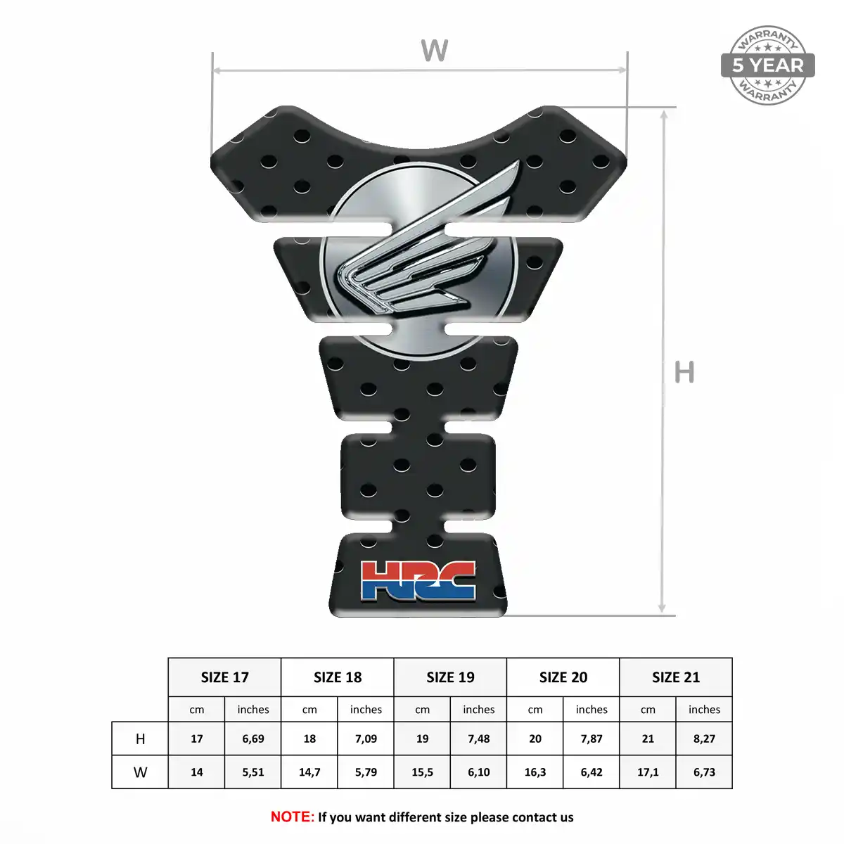 Honda 3D Domed Tank Pad Prime Quality