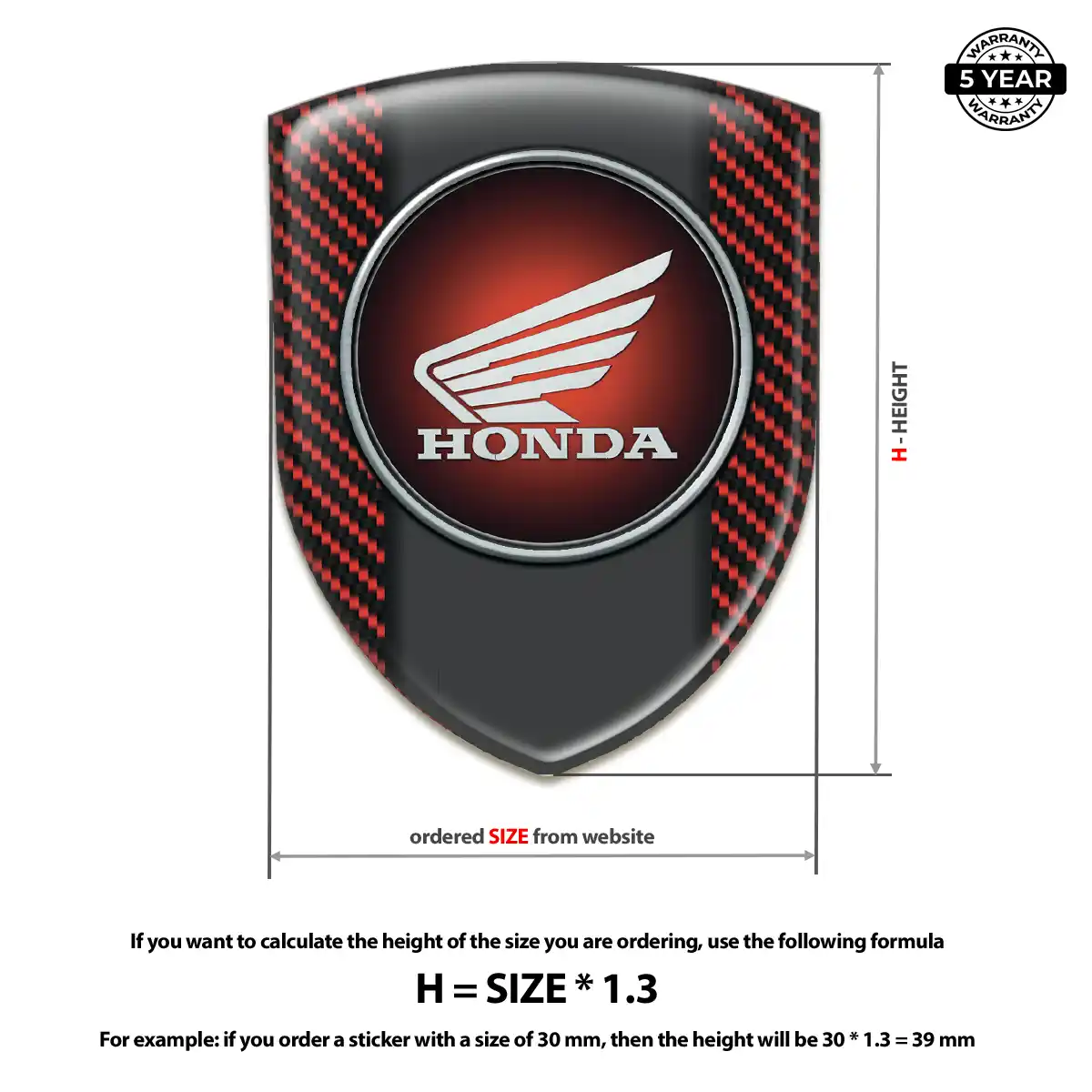 Honda 3D Emblem Sticker Deluxe Edition