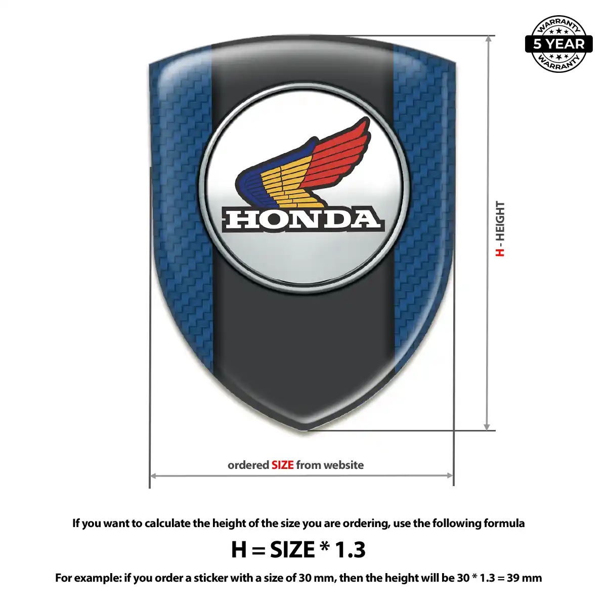 Honda 3D Emblem Sticker Elite Edition