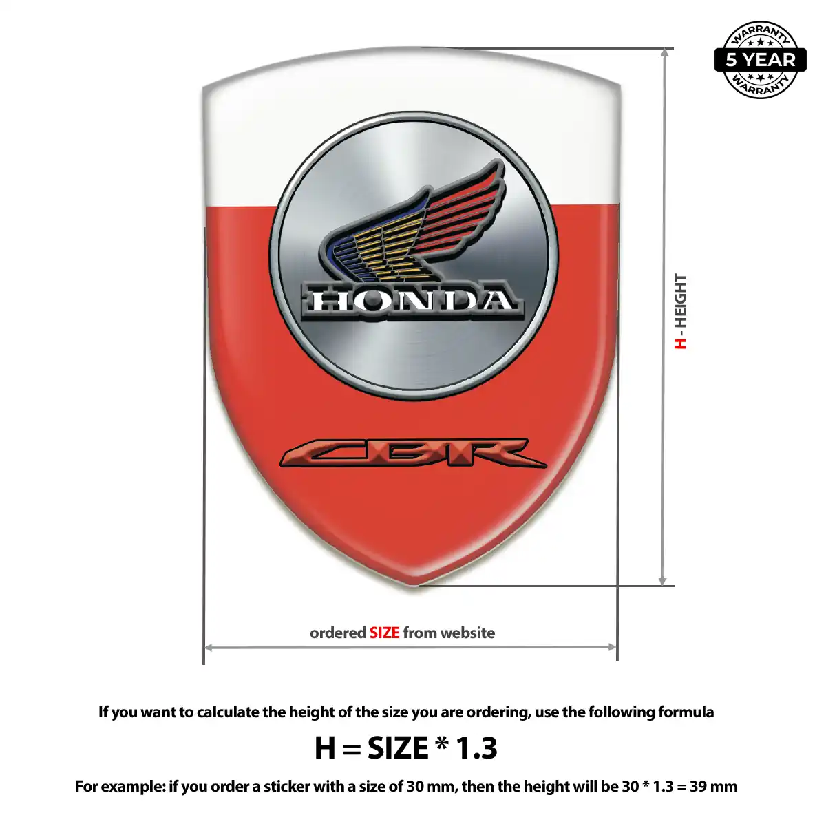 Honda 3D Emblem Sticker Elite Finish