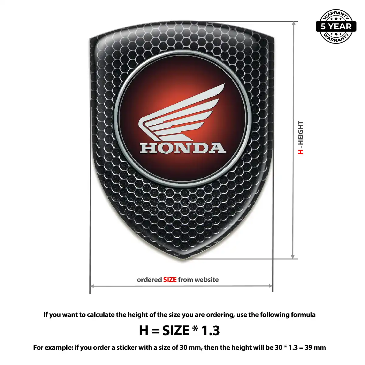 Honda 3D Emblem Sticker Exclusive Series