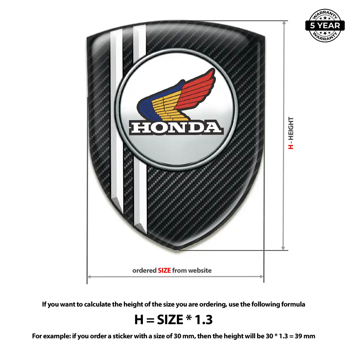 Honda 3D Emblem Sticker Exterior Luxe