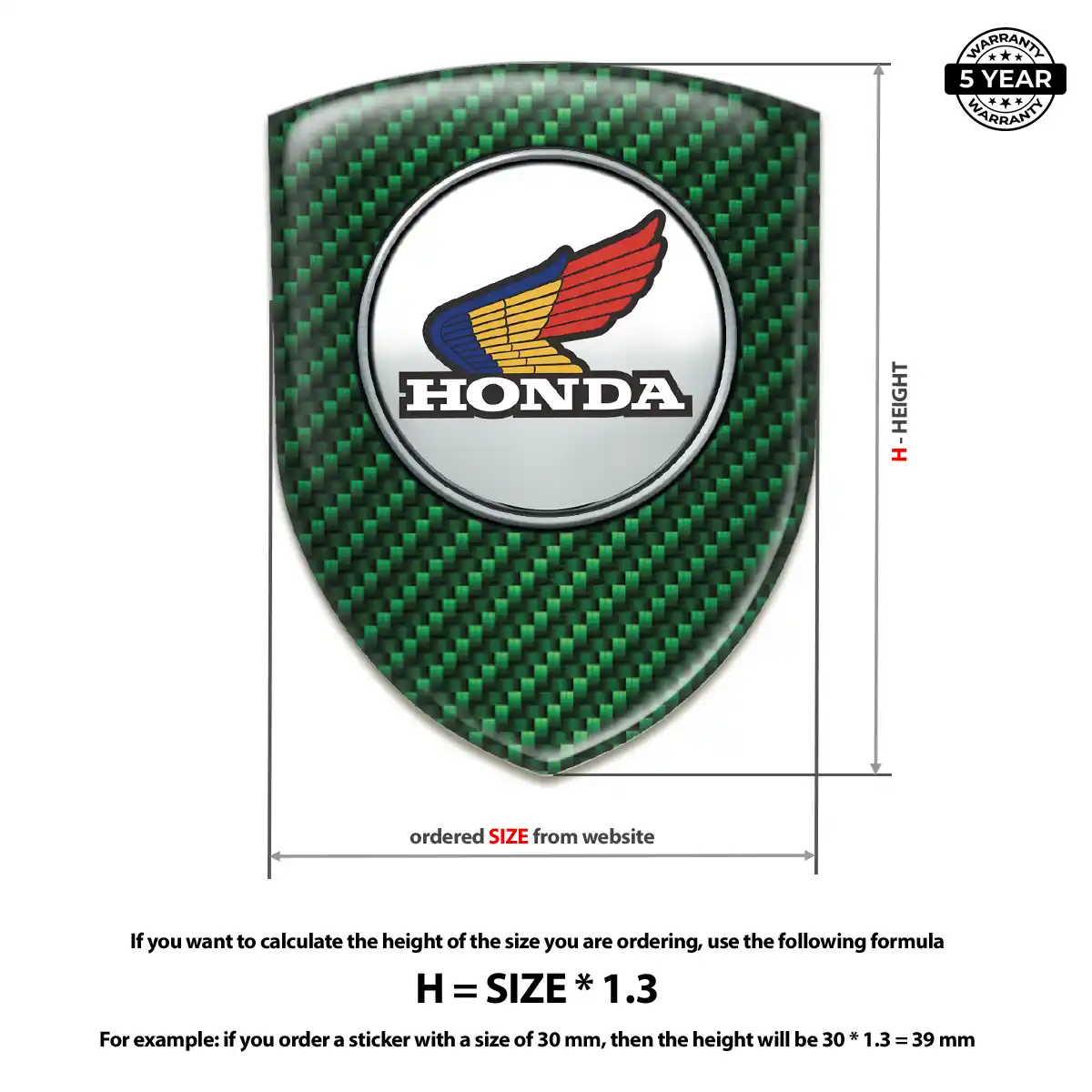 Honda 3D Emblem Sticker Interior Elegance