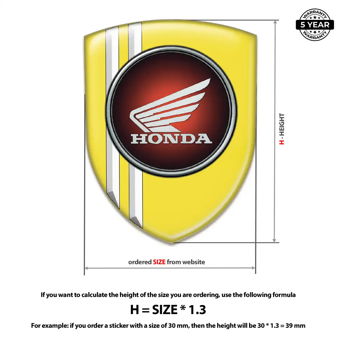 Honda 3D Emblem Sticker Interior Luxe