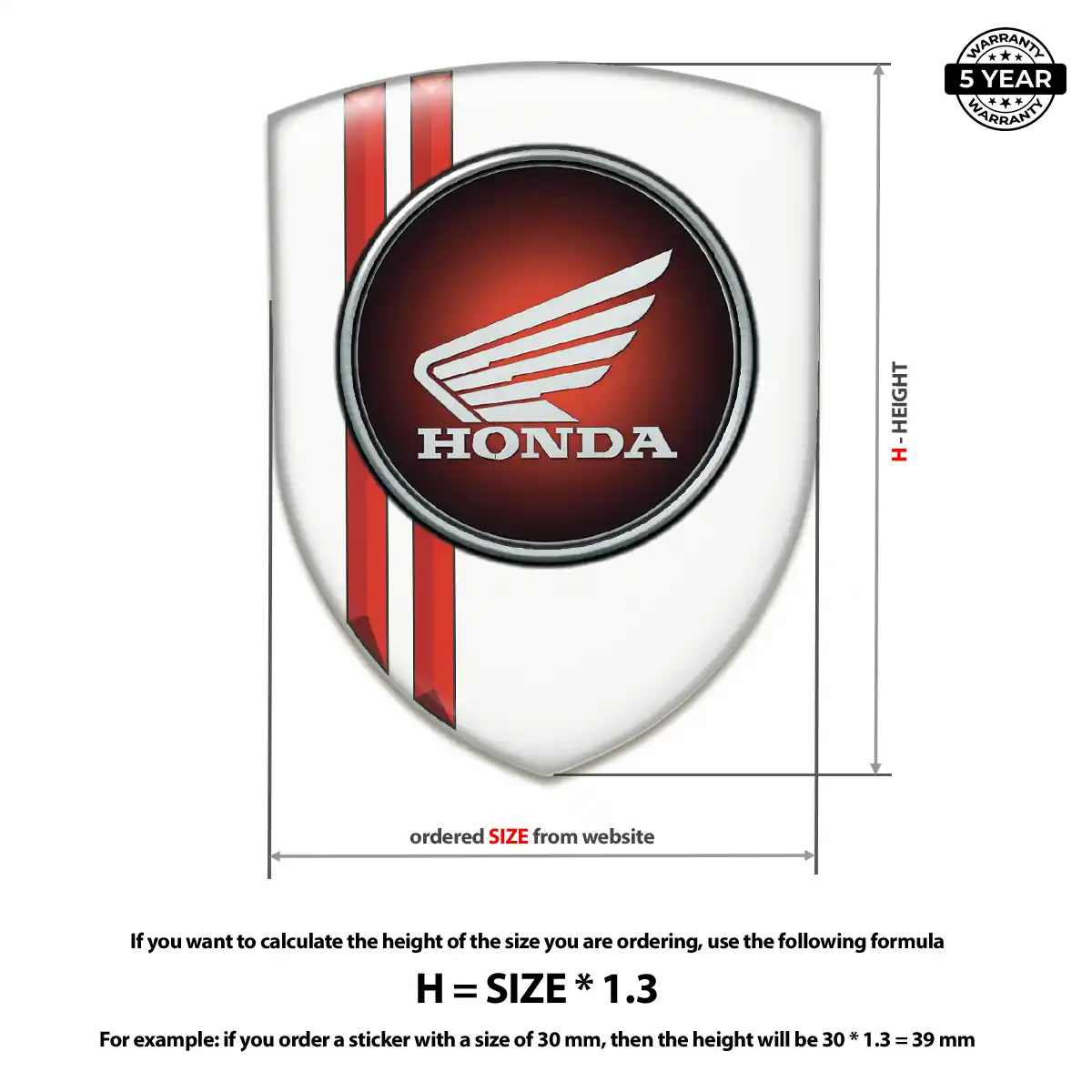 Honda 3D Emblem Sticker Noble Edition