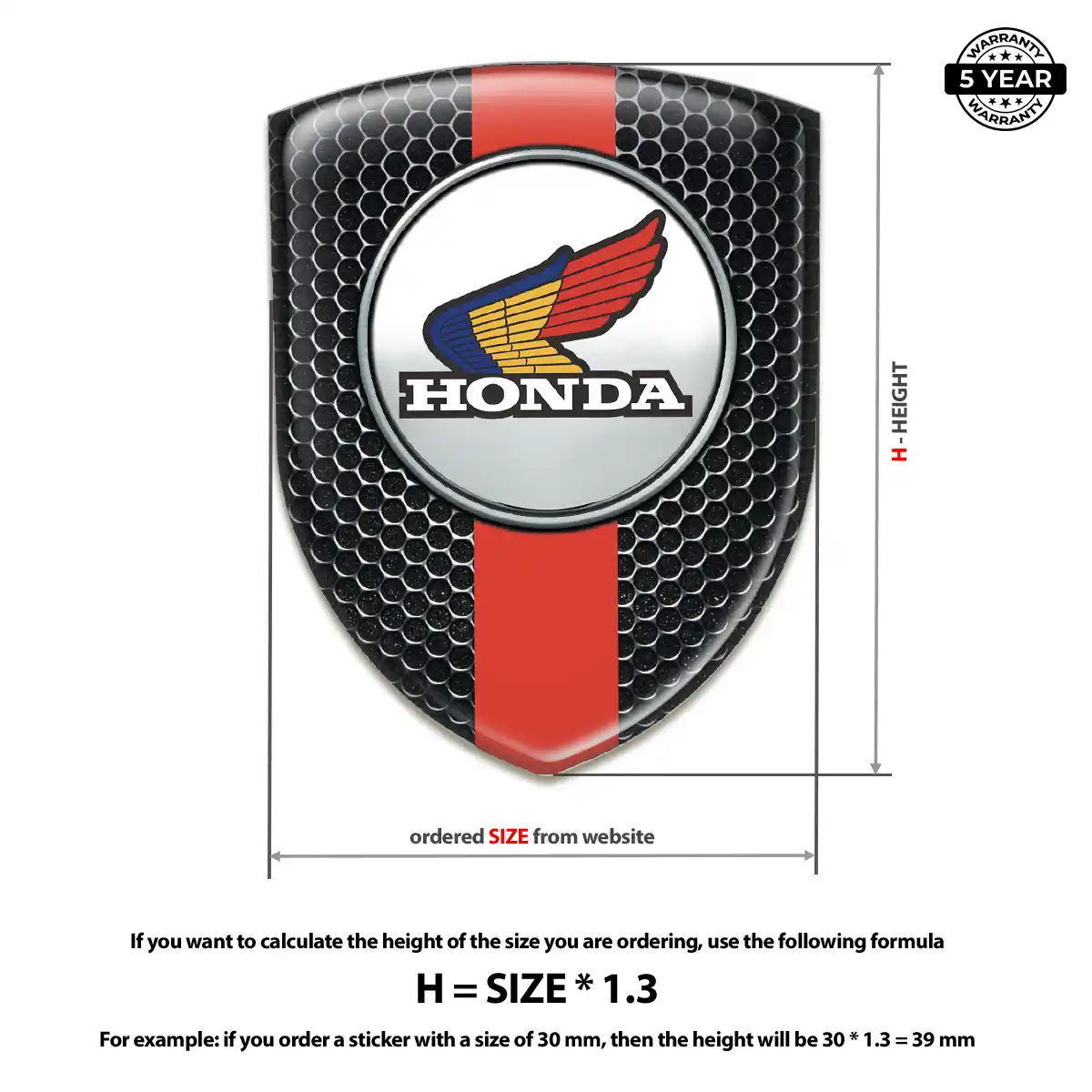 Honda 3D Emblem Sticker Opulent Line