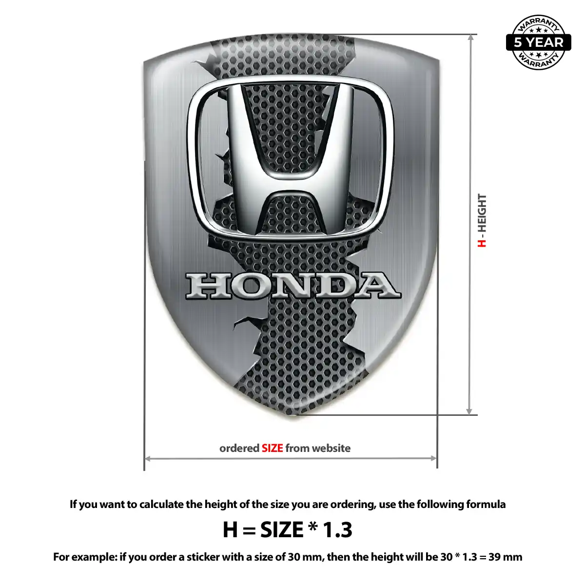 Honda 3D Emblem Sticker Prestige Line