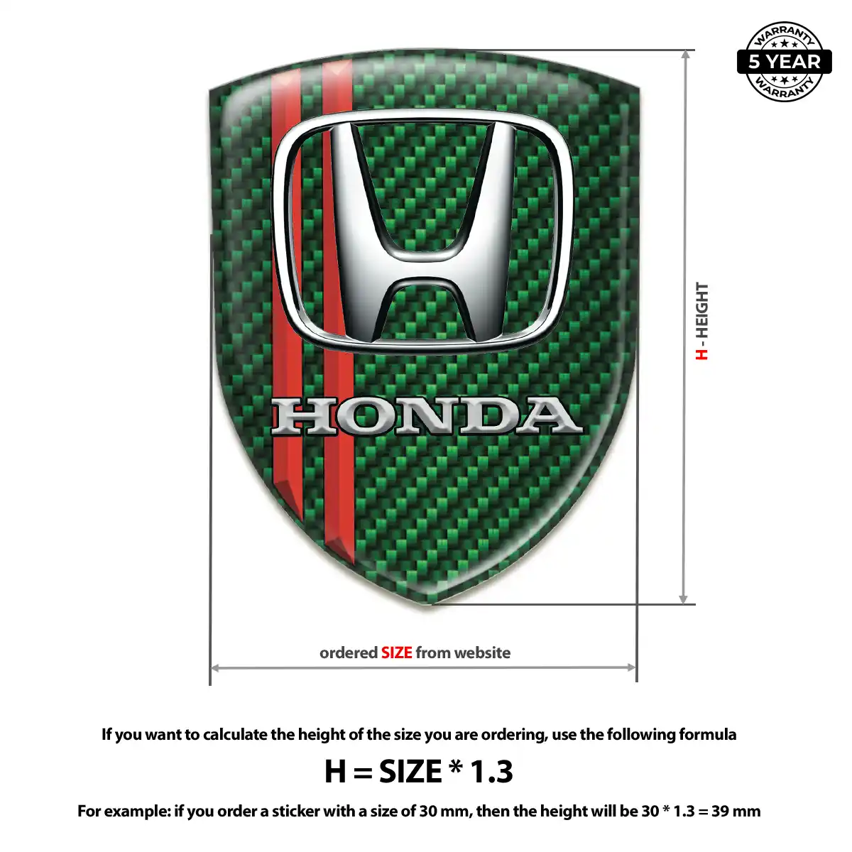 Honda 3D Emblem Sticker Prime Quality