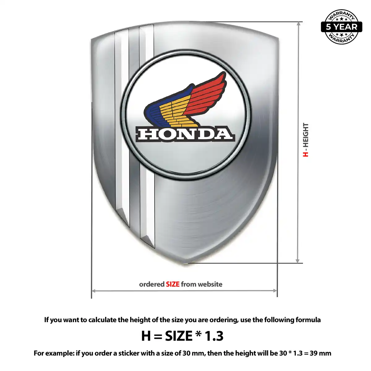 Honda 3D Emblem Sticker Refined Design