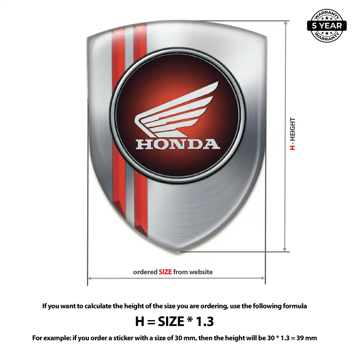 Honda 3D Emblem Sticker Signature Grade