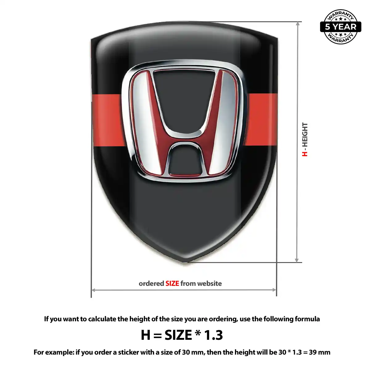 Honda 3D Gel Sticker Cabin Style