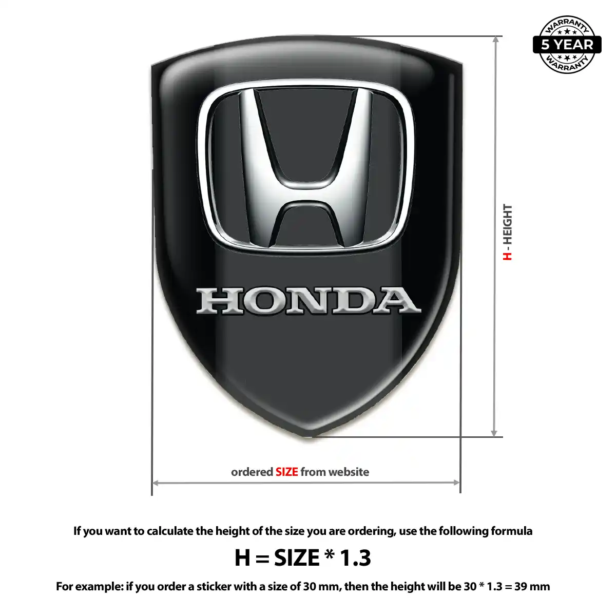 Honda 3D Gel Sticker Deluxe Edition