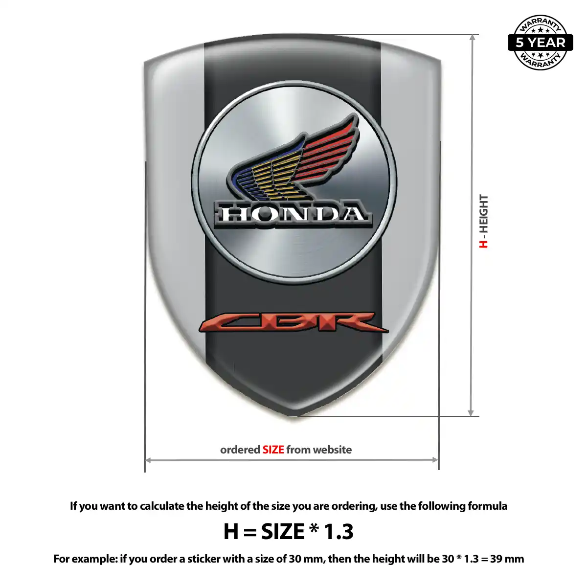 Honda 3D Gel Sticker Elite Finish
