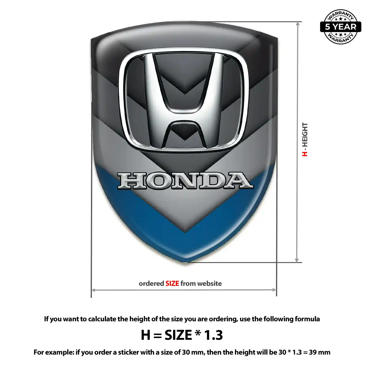 Honda 3D Gel Sticker Exclusive Series