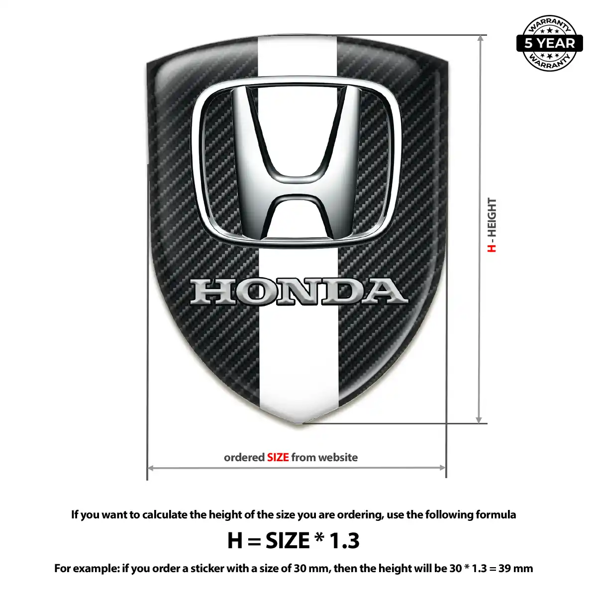 Honda 3D Gel Sticker Interior Elegance