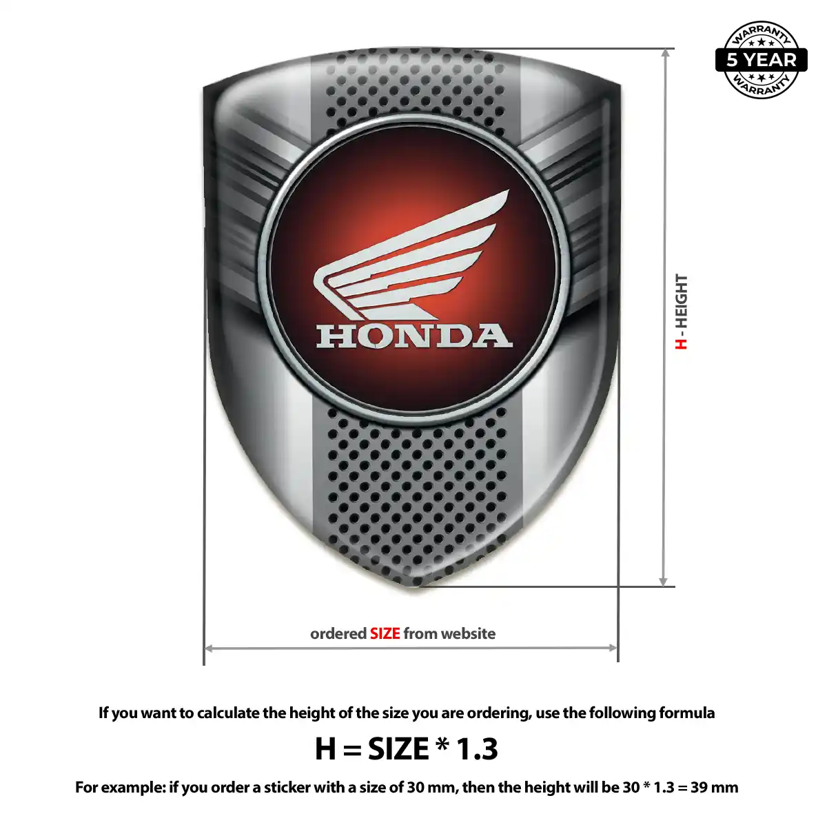 Honda 3D Gel Sticker Interior Luxe