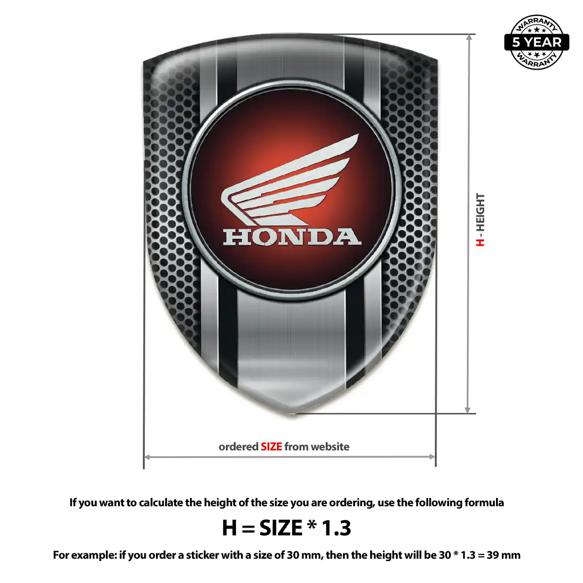 Honda 3D Gel Sticker Opulent Line