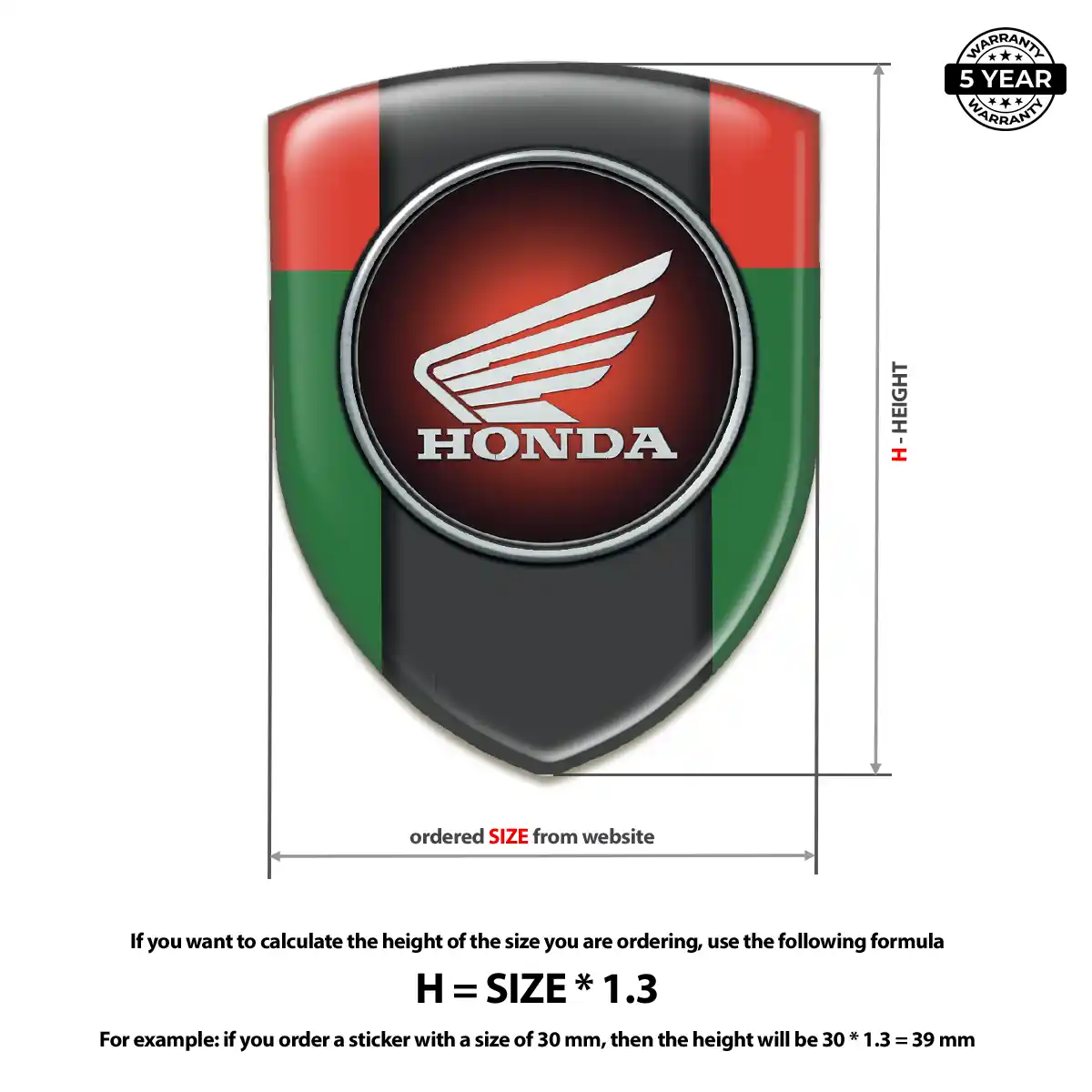 Honda 3D Gel Sticker Outer Style
