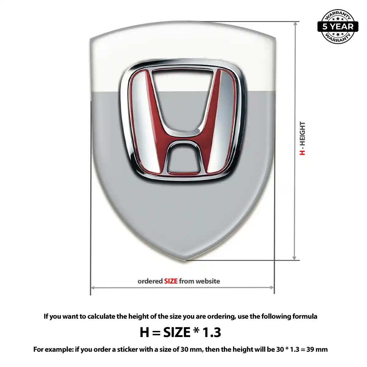 Honda 3D Gel Sticker Prime Quality