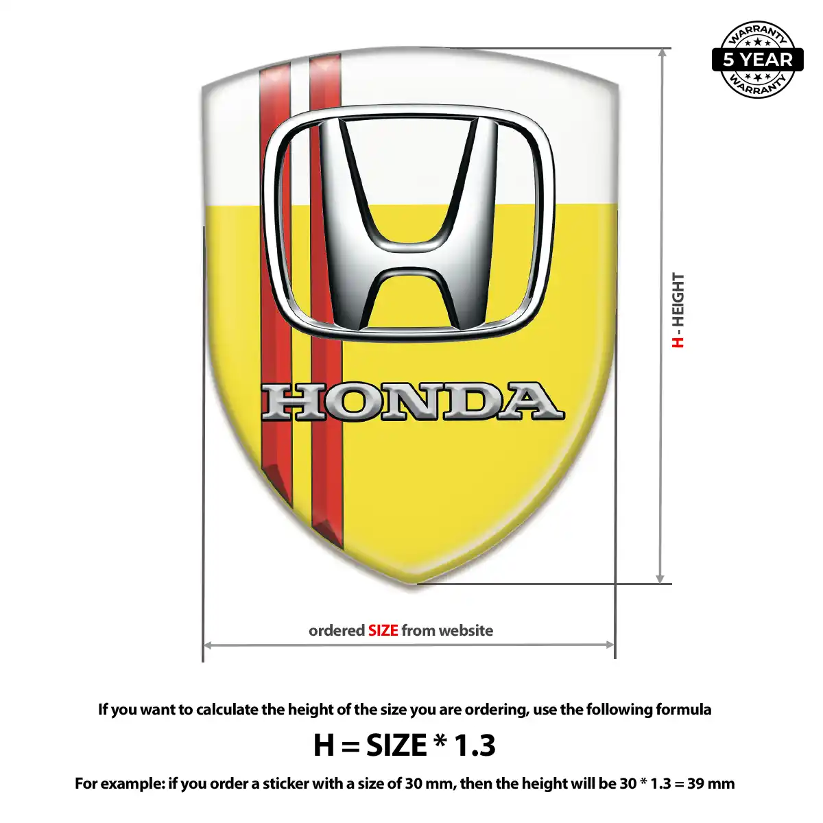 Honda 3D Gel Sticker Refined Design