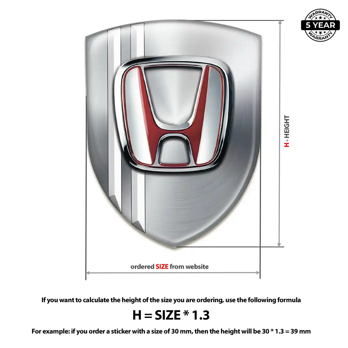 Honda 3D Gel Sticker Resin Elite