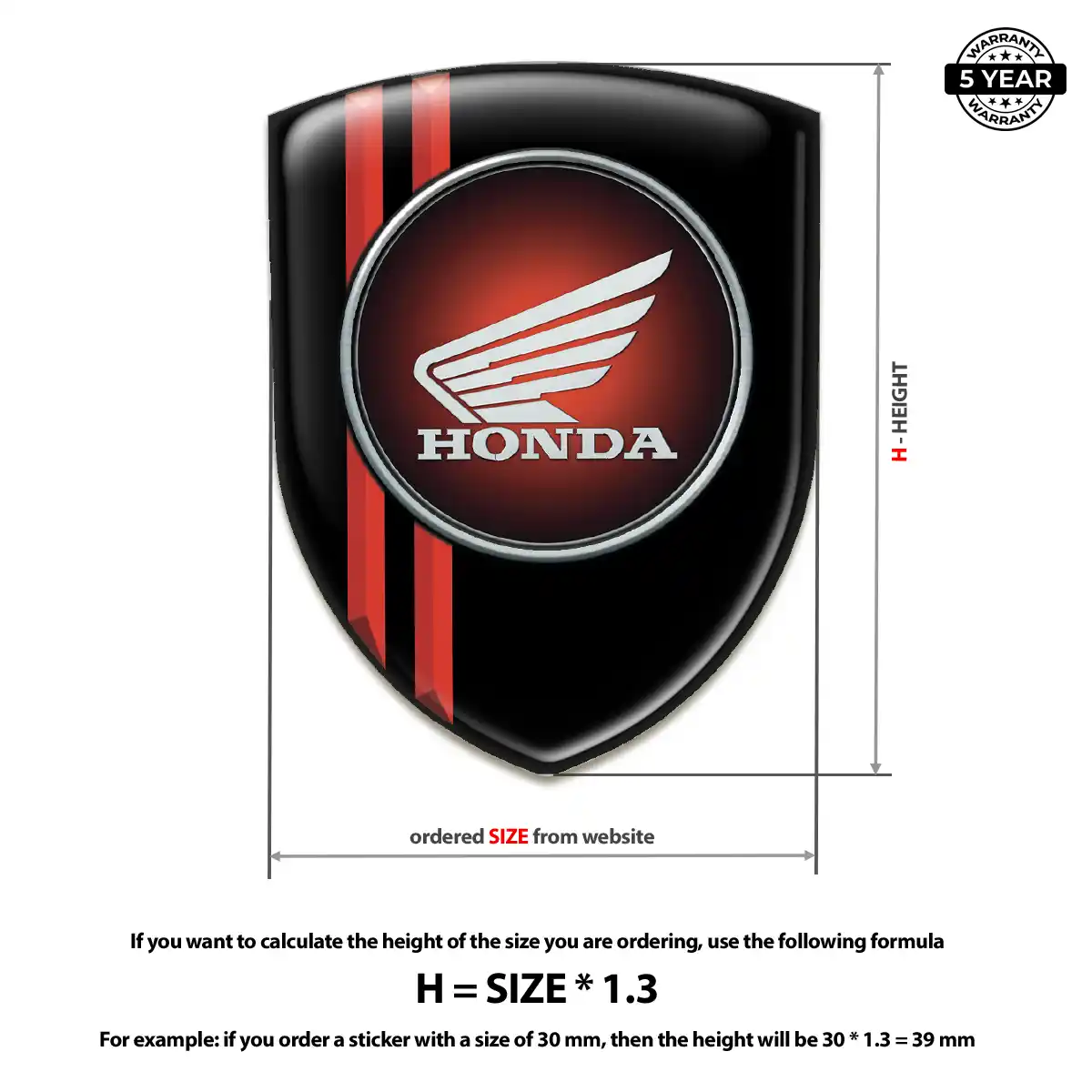 Honda 3D Gel Sticker Signature Grade