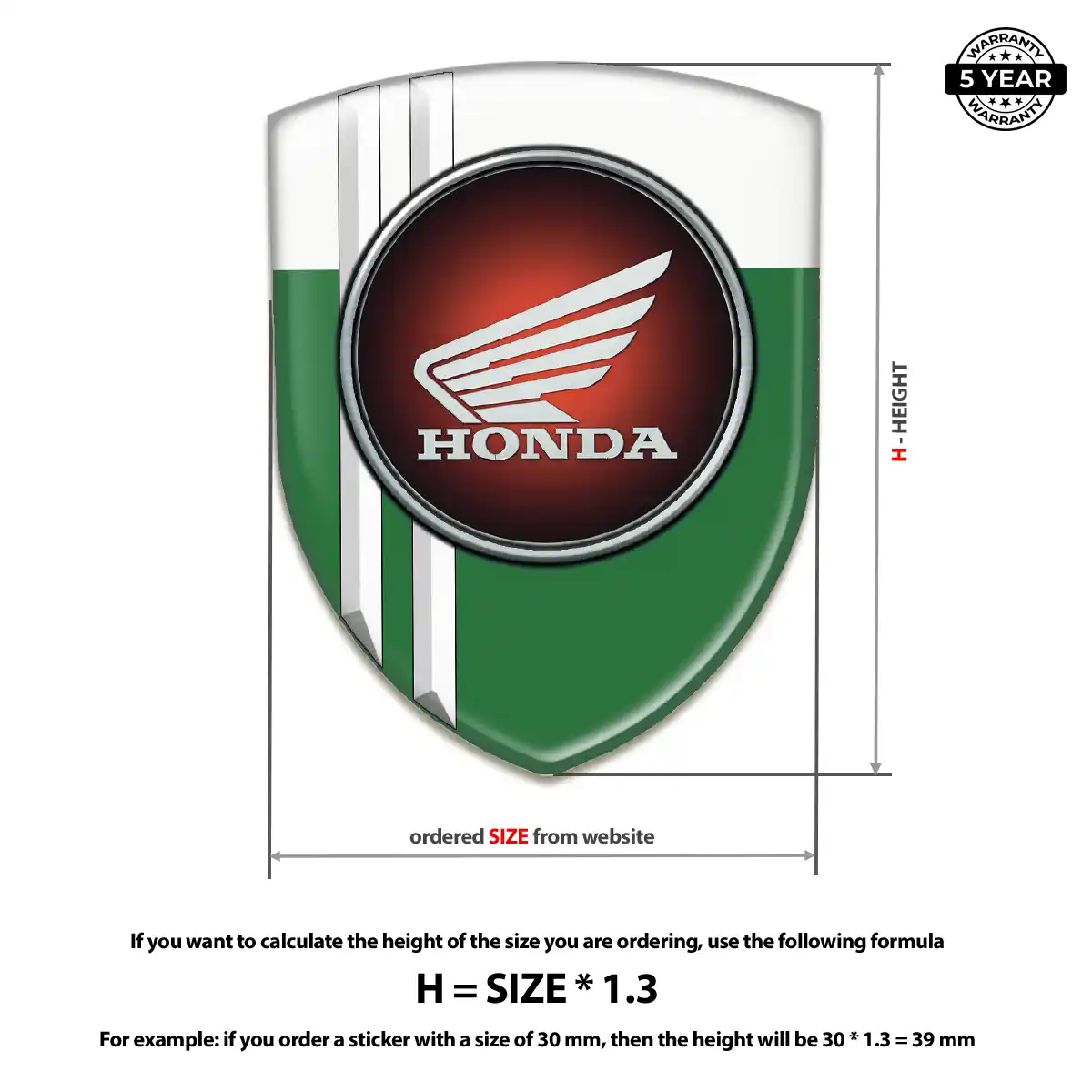 Honda 3D Gel Sticker Sleek Style