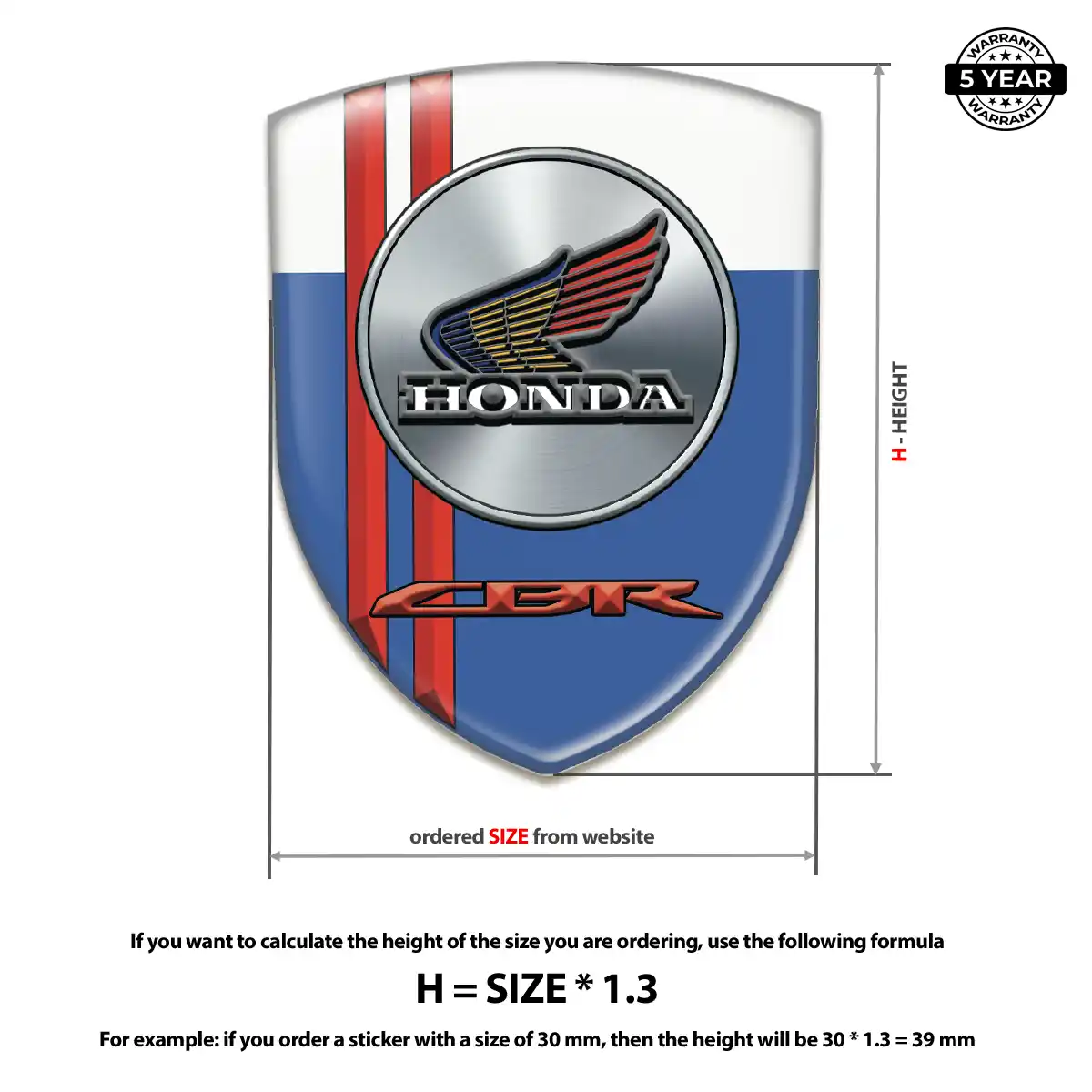 Honda 3D Gel Sticker Superior Craft