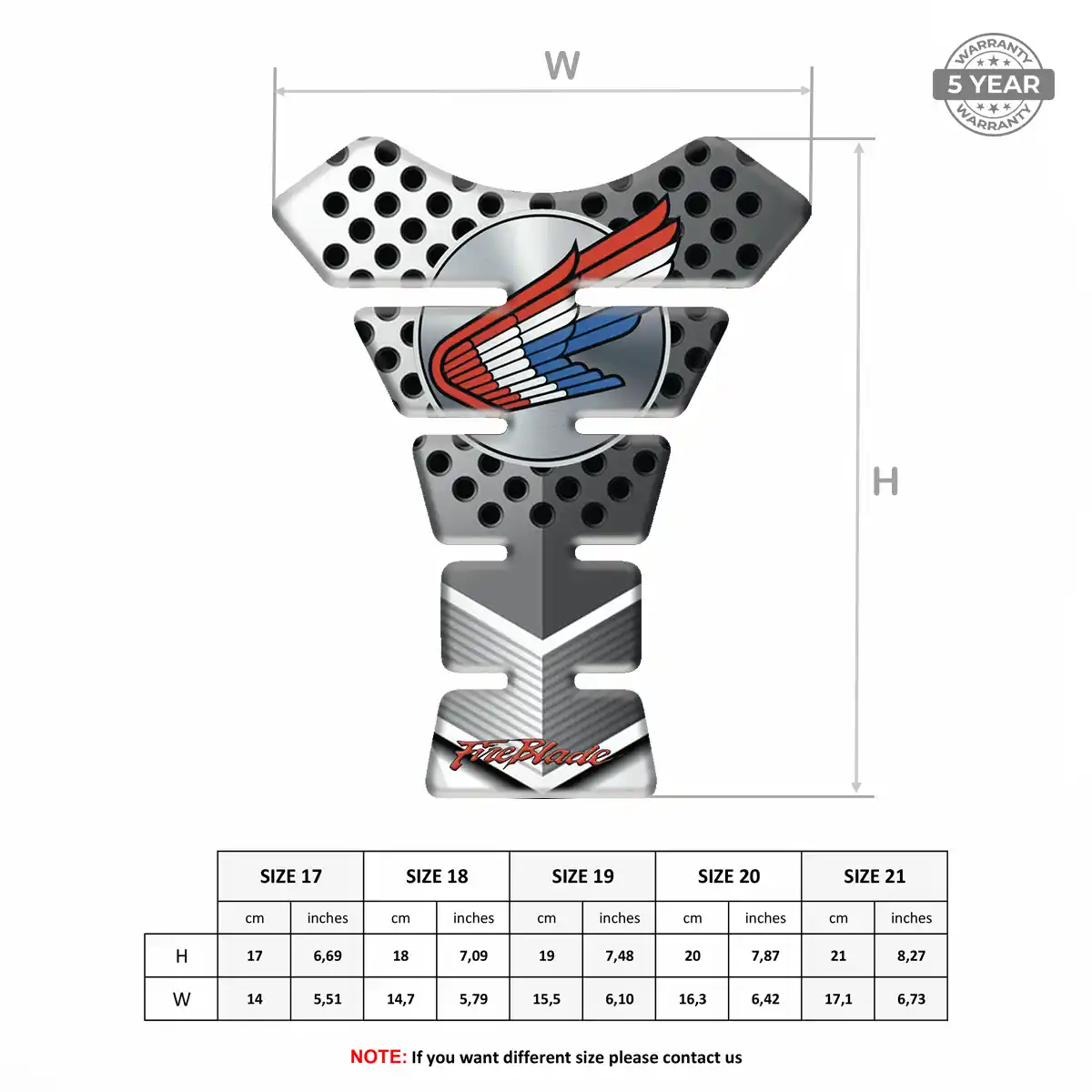 Honda 3D Gel Tank Pad Elite Finish