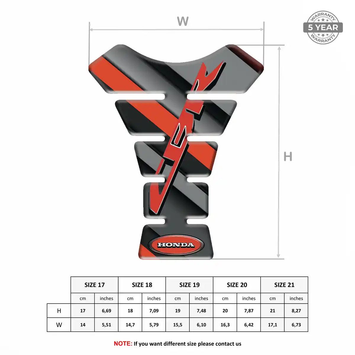 Honda 3D Gel Tank Pad Resin Elite