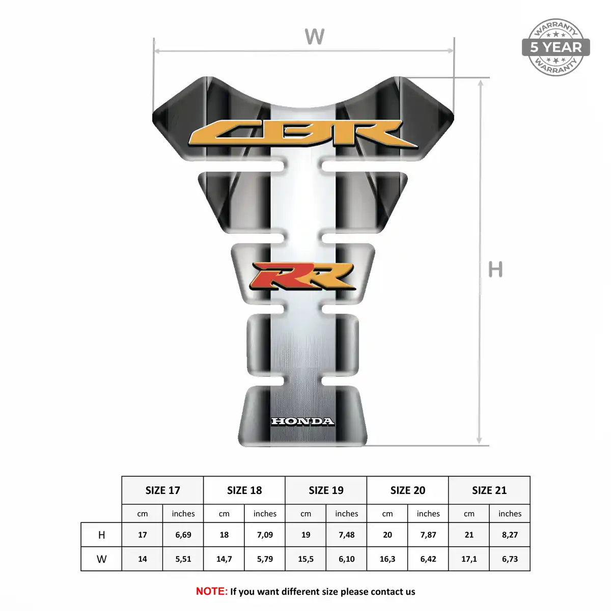 Honda 3D Gel Tank Pad Resin Luxe