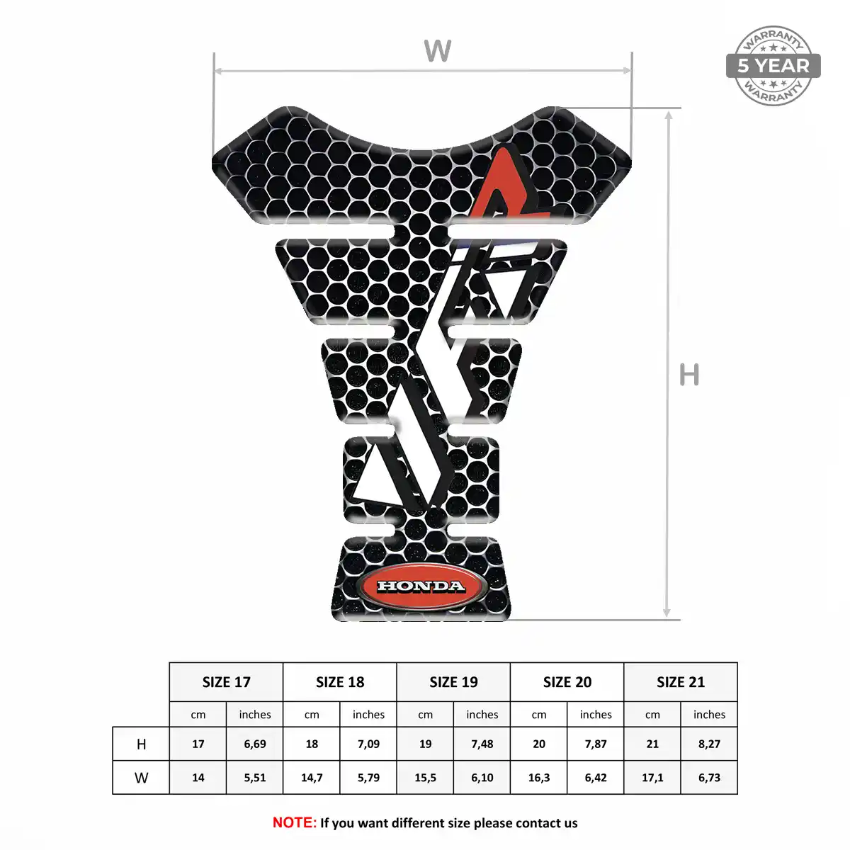Honda 3D Gel Tank Pad Signature Grade