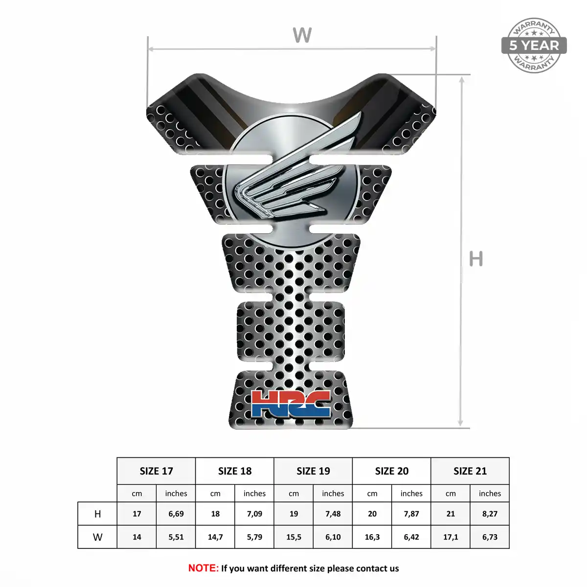 Honda 3D Gel Tank Pad Sleek Style