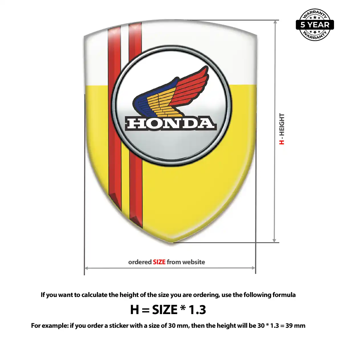 Honda 3D Logo Sticker Deluxe Edition