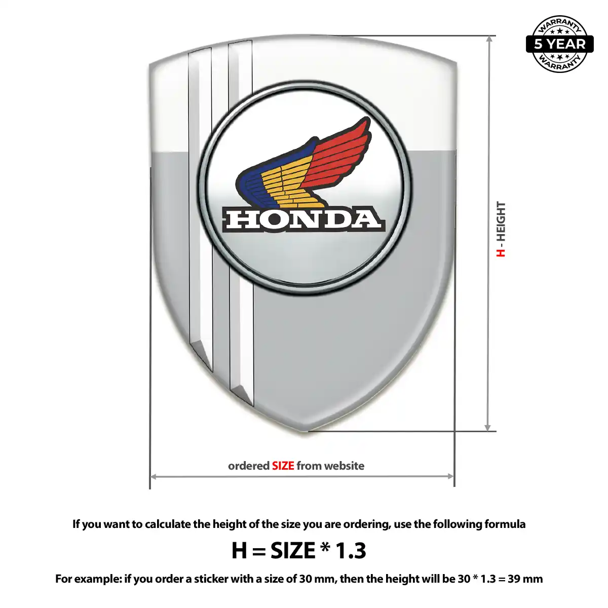 Honda 3D Logo Sticker Elite Finish