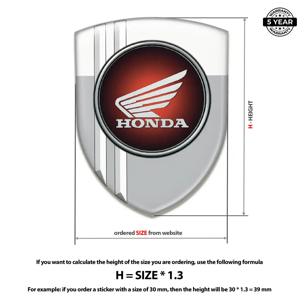 Honda 3D Logo Sticker Exclusive Series