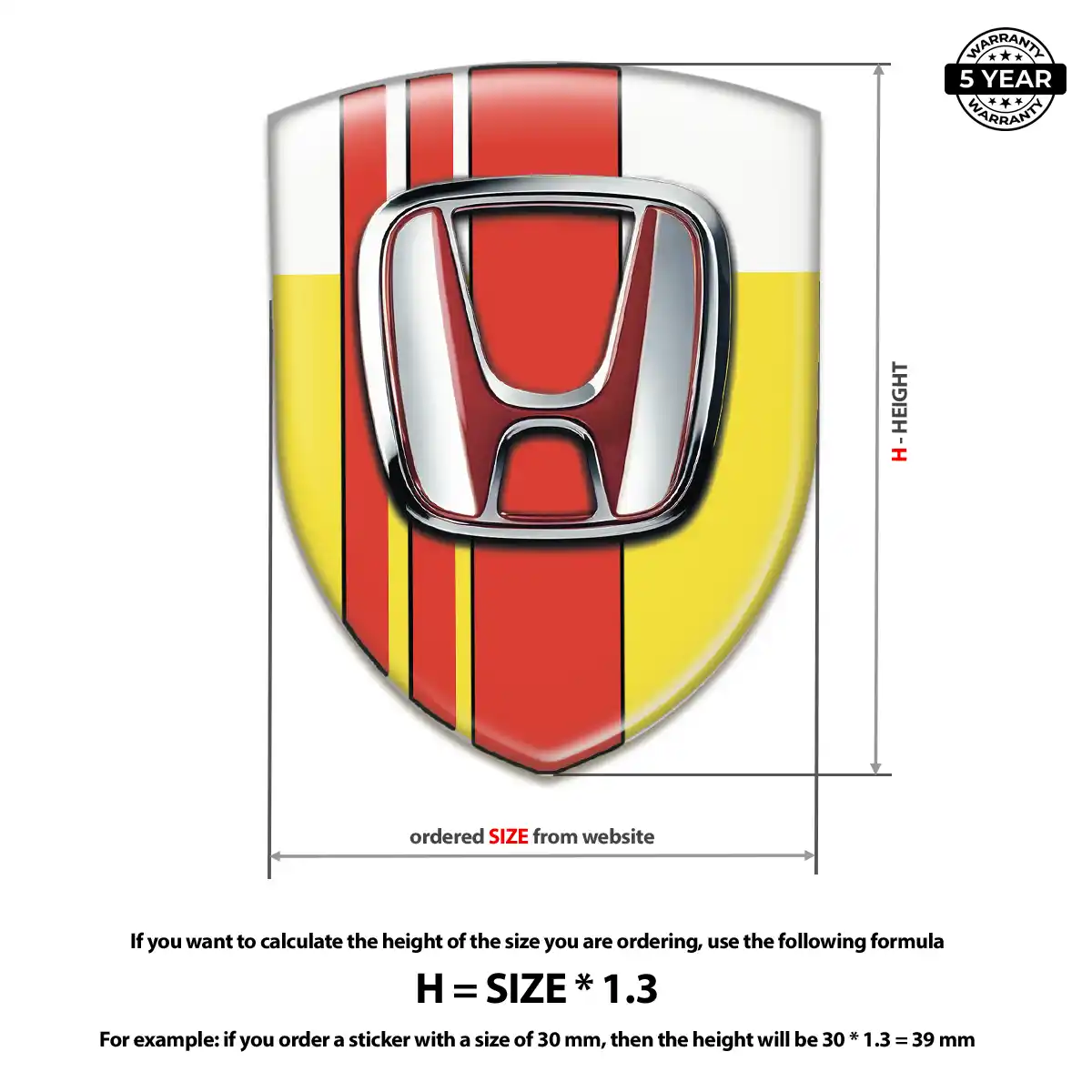 Honda 3D Logo Sticker Interior Luxe