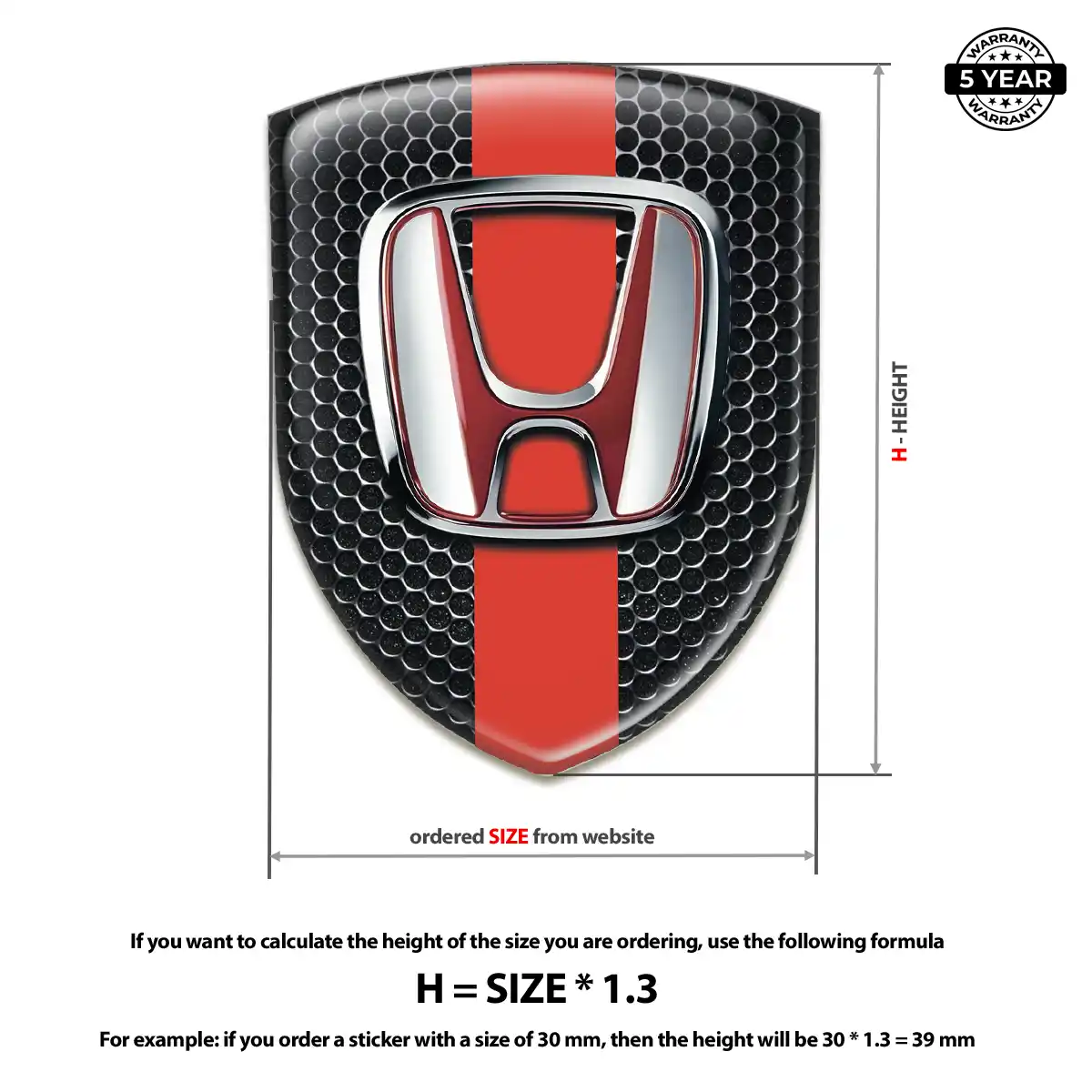 Honda 3D Logo Sticker Noble Edition