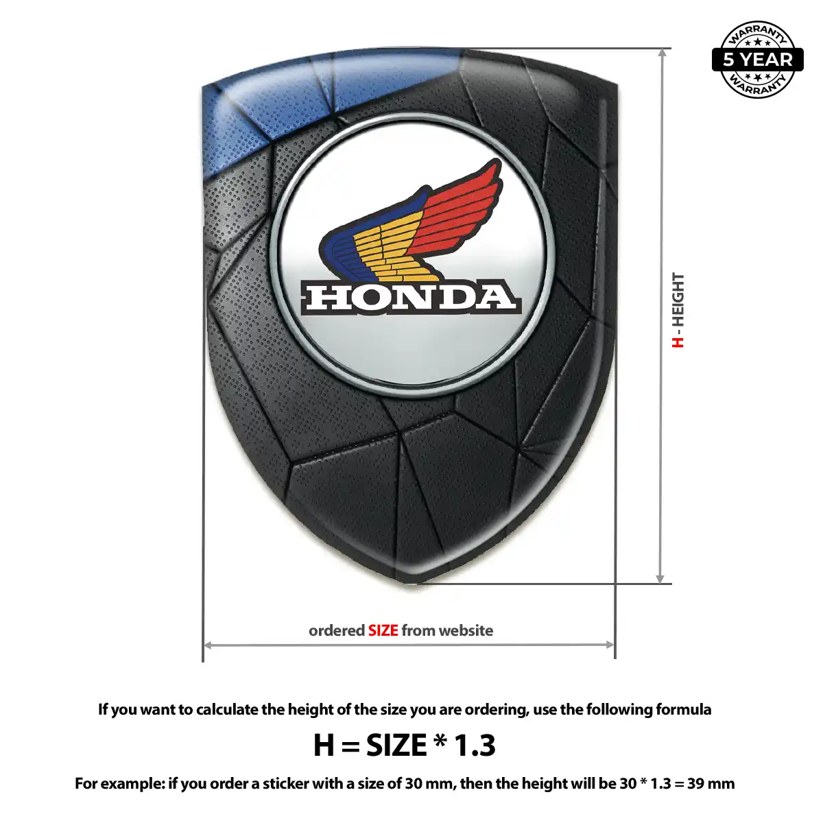 Honda 3D Logo Sticker Opulent Line