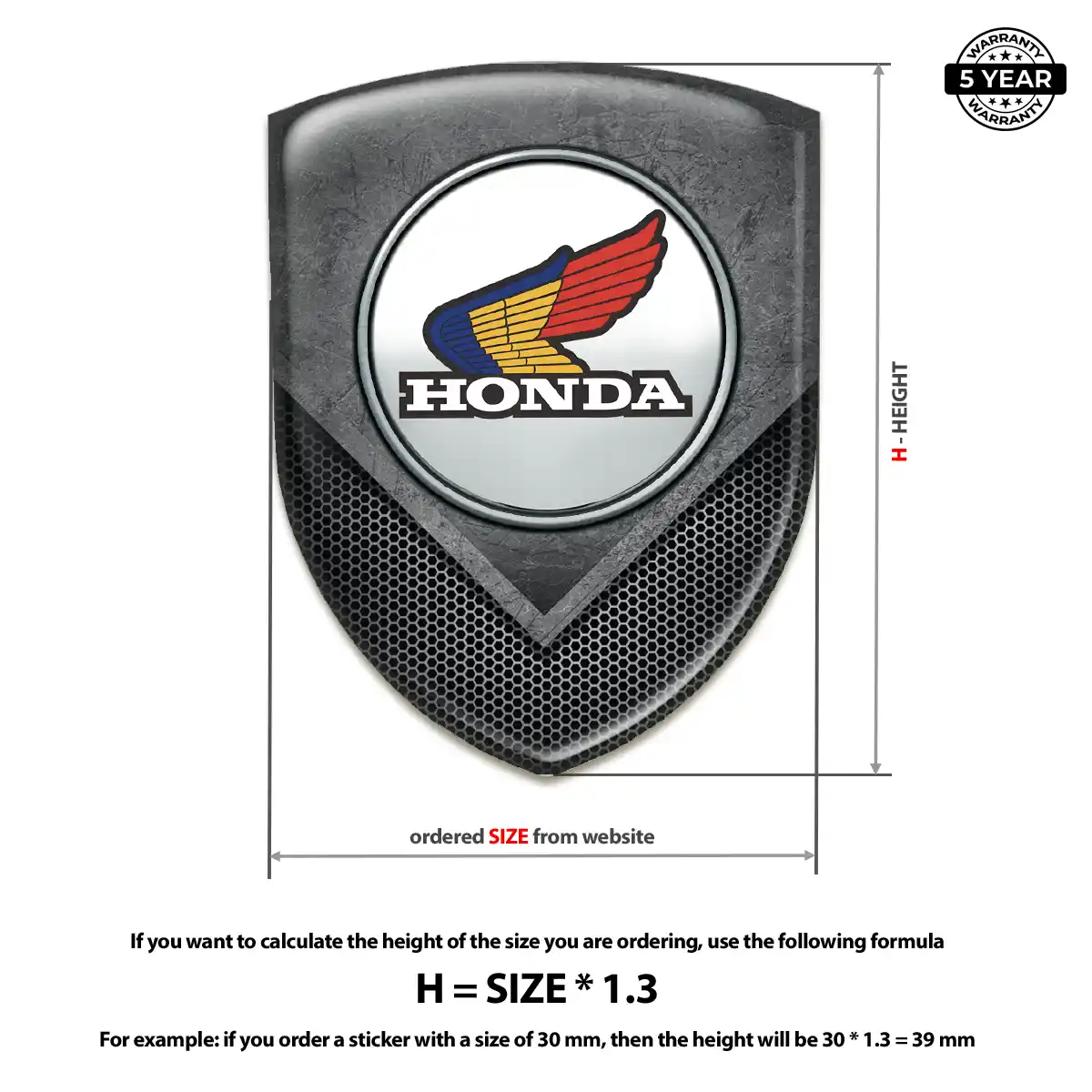 Honda 3D Logo Sticker Outer Style