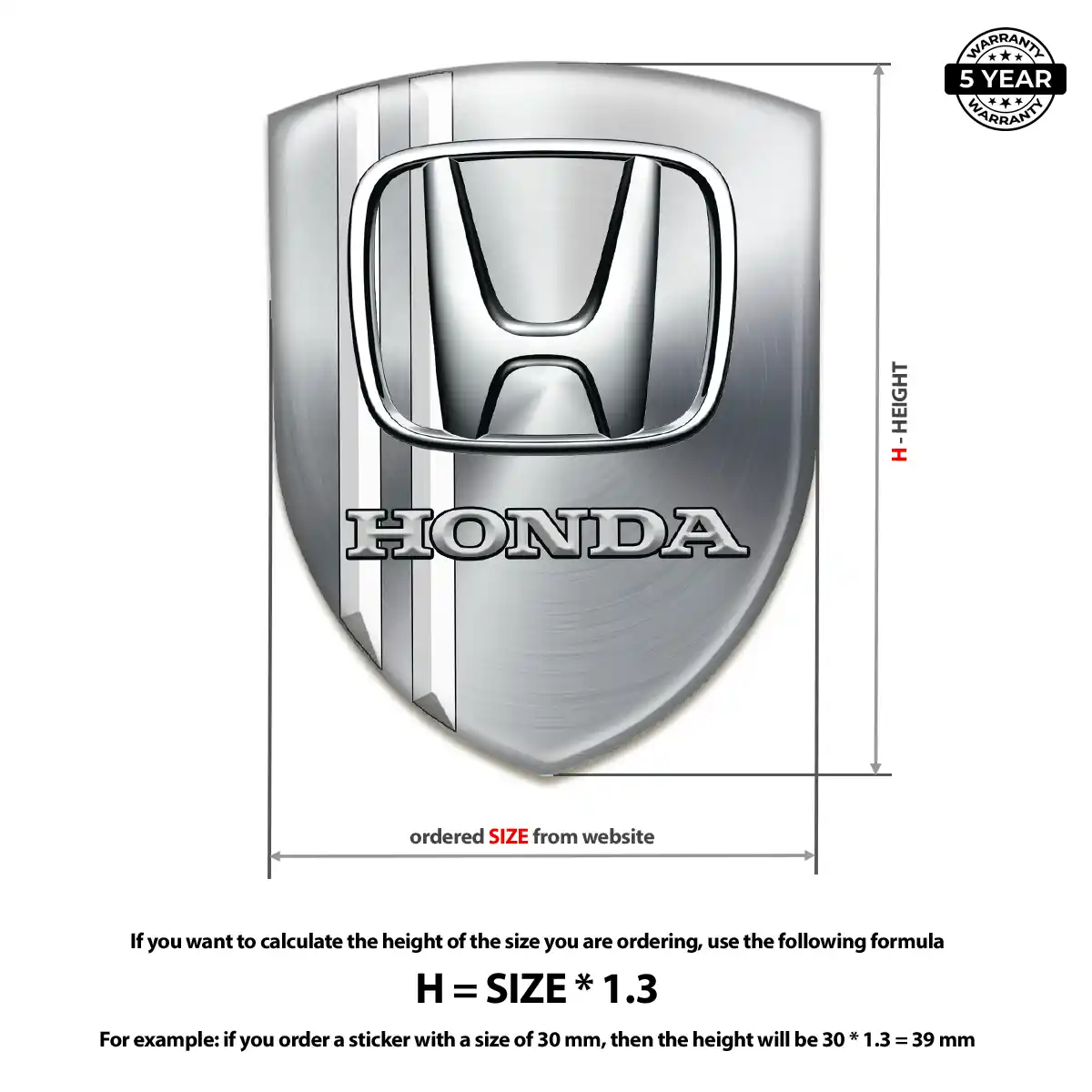 Honda 3D Logo Sticker Prime Quality