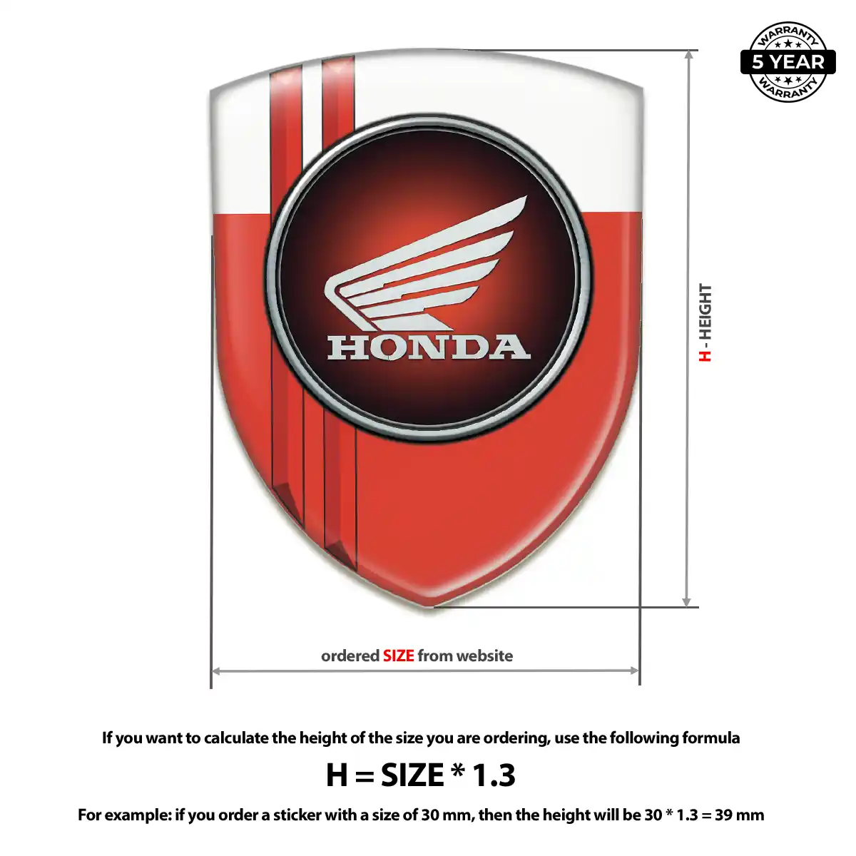 Honda 3D Logo Sticker Refined Design