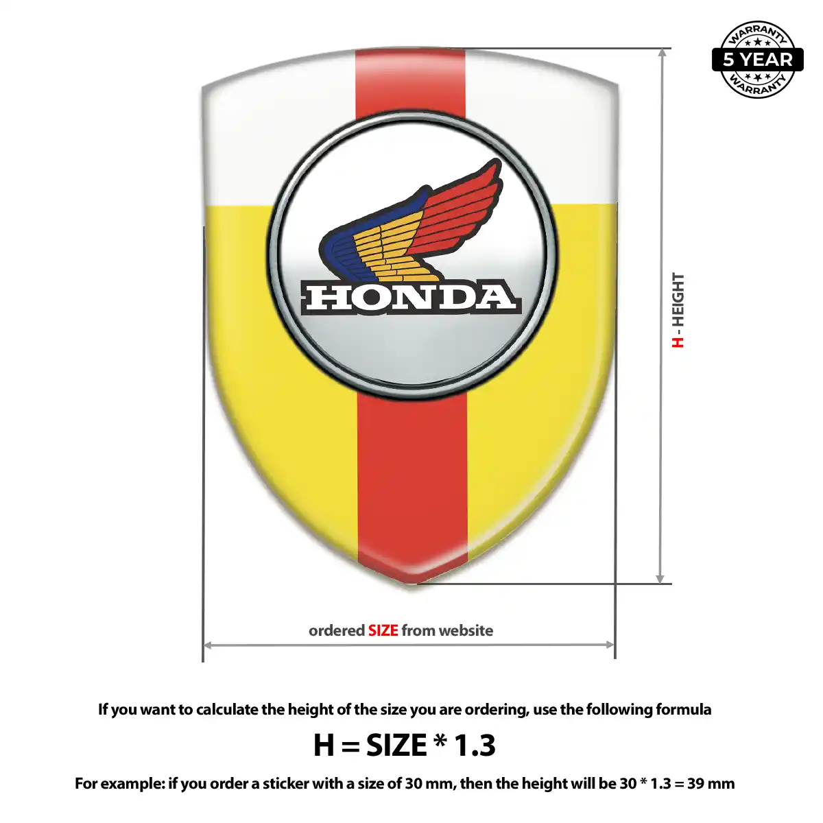 Honda 3D Logo Sticker Resin Elite