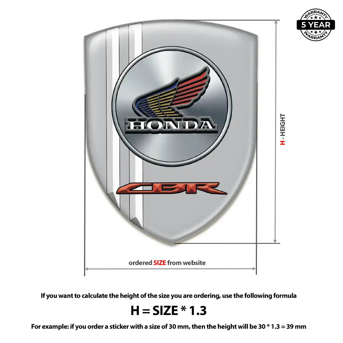 Honda 3D Logo Sticker Resin Luxe
