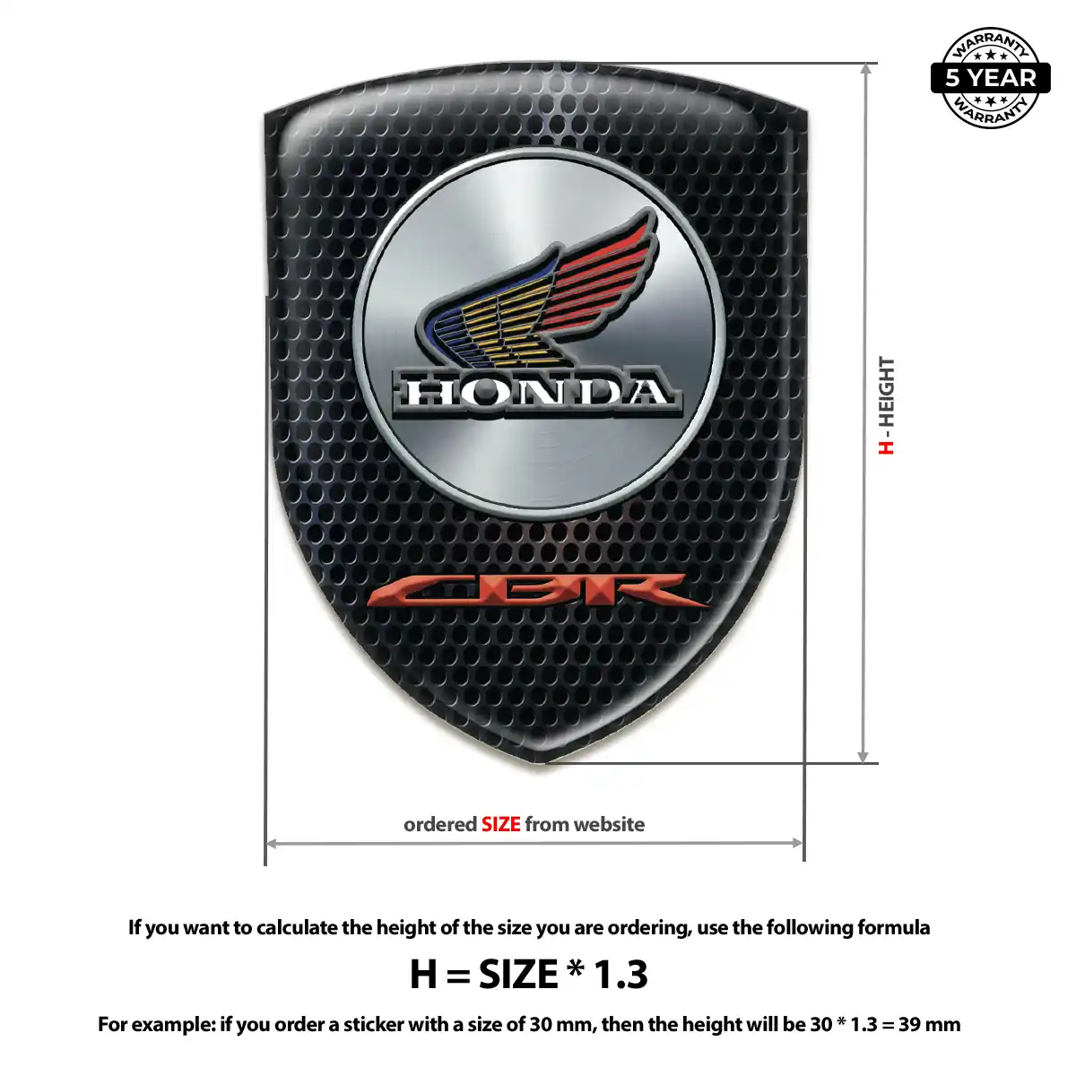 Honda 3D Logo Sticker Signature Grade