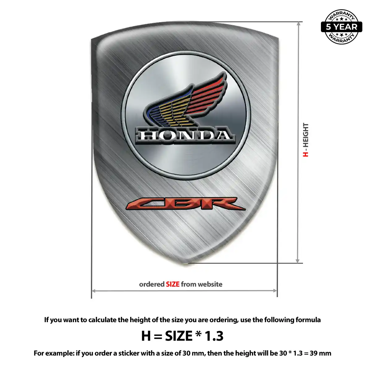 Honda 3D Logo Sticker Sleek Style