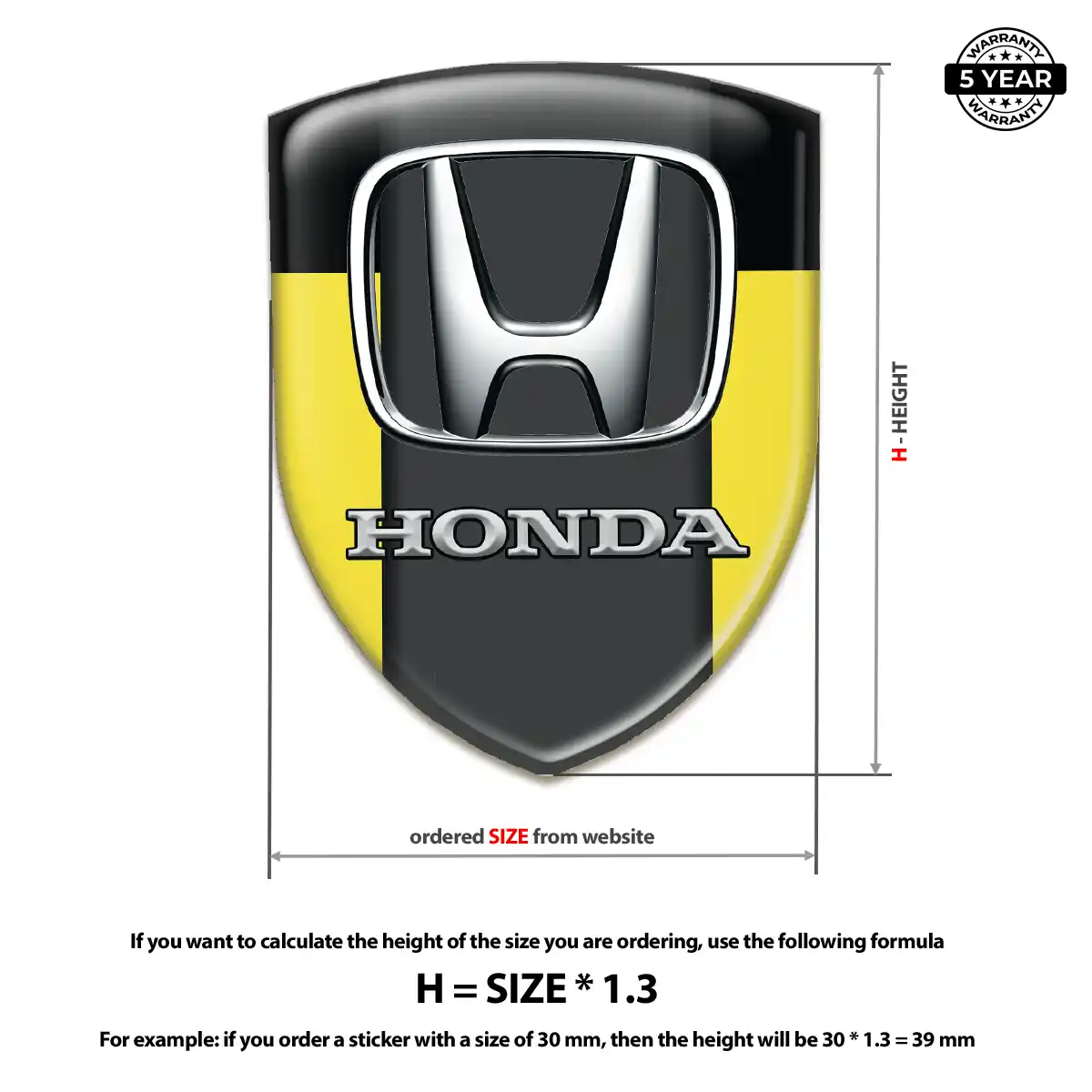Honda 3D Logo Sticker Superior Craft